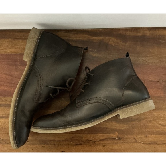 Barbour Readhead Chukka Boots – Chocolate Brown Leather – Plaid Lining – Men\'s 8 main image 8